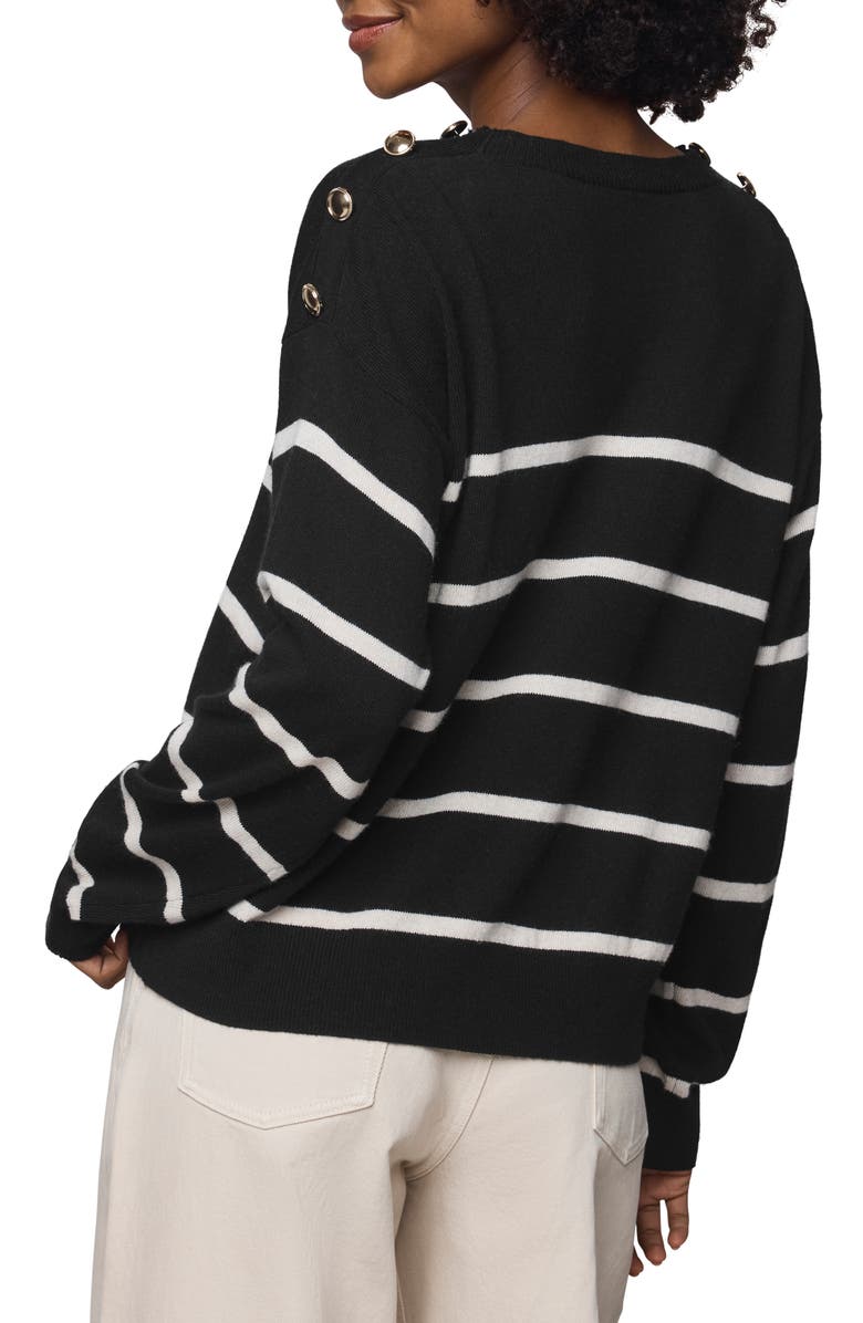 Splendid Stephanie Stripe Sweater, Alternate, color, Black/ Pale Oak
