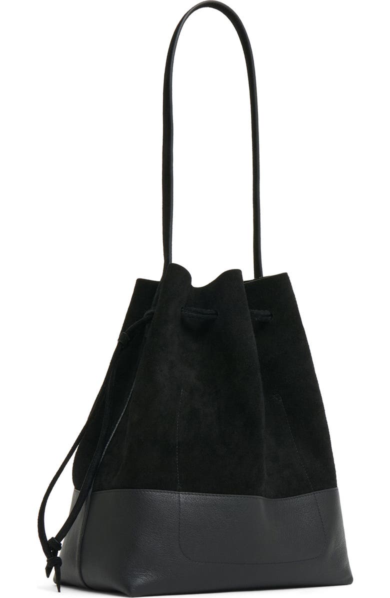Mansur Gavriel Drawstring Cabas Bucket Bag, Alternate, color, Black/ Black