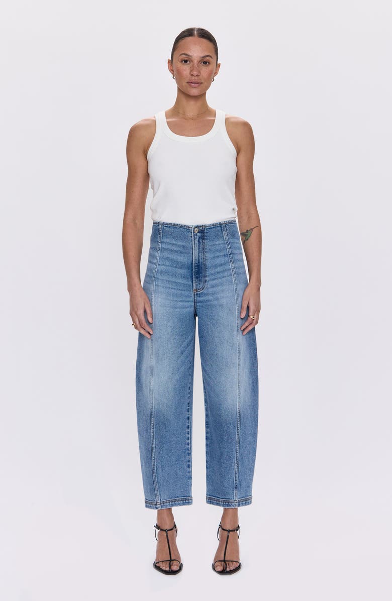 Pistola Blair Bandless High Waist Crop Barrel Jeans, Alternate, color, Sardinia