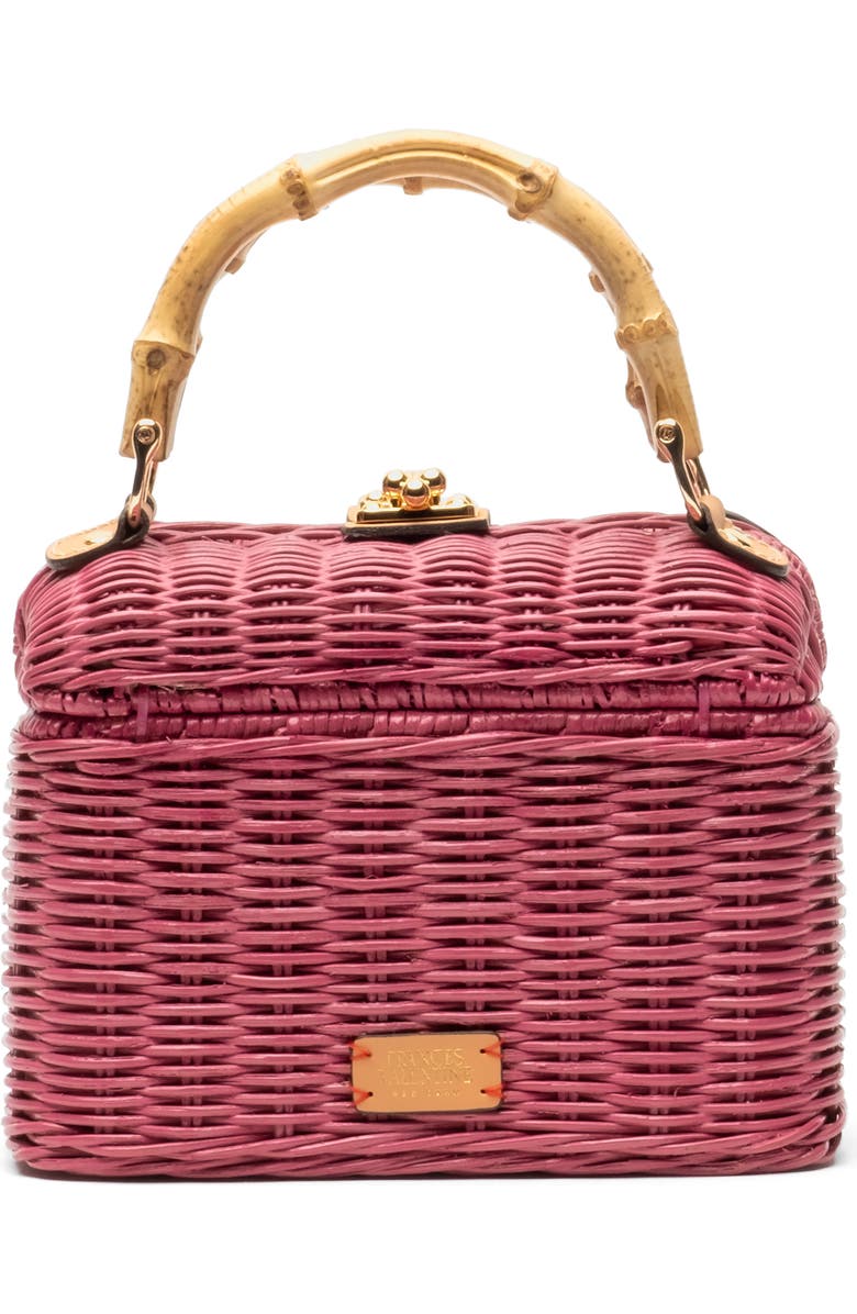 Frances Valentine Hannah Woven Wicker Lunchbox, Main, color, Pink