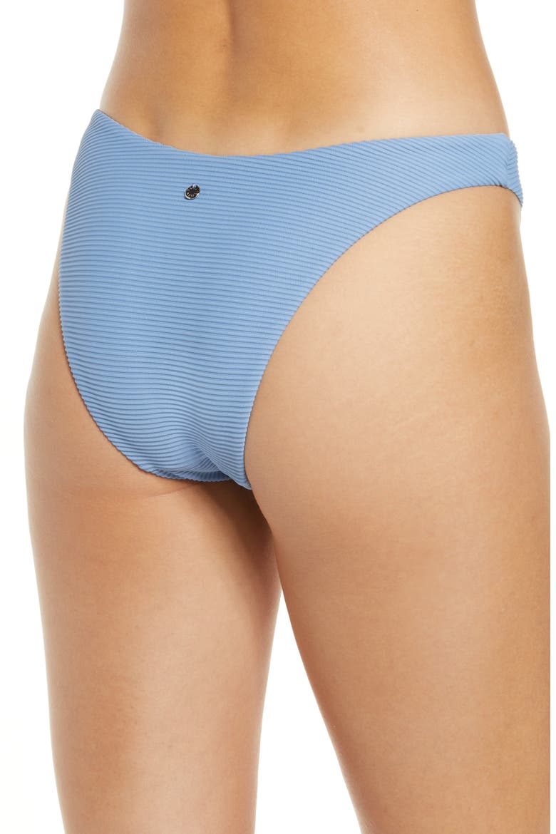High Cut Bikini Bottoms, Alternate, color, DENIM