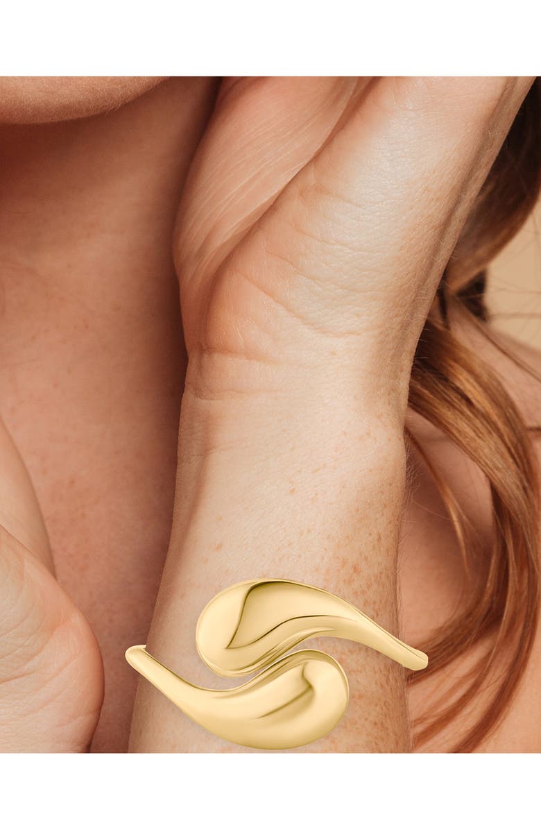 JARDIN Hinged Tear Drop Cuff Bracelet, Alternate, color, Gold