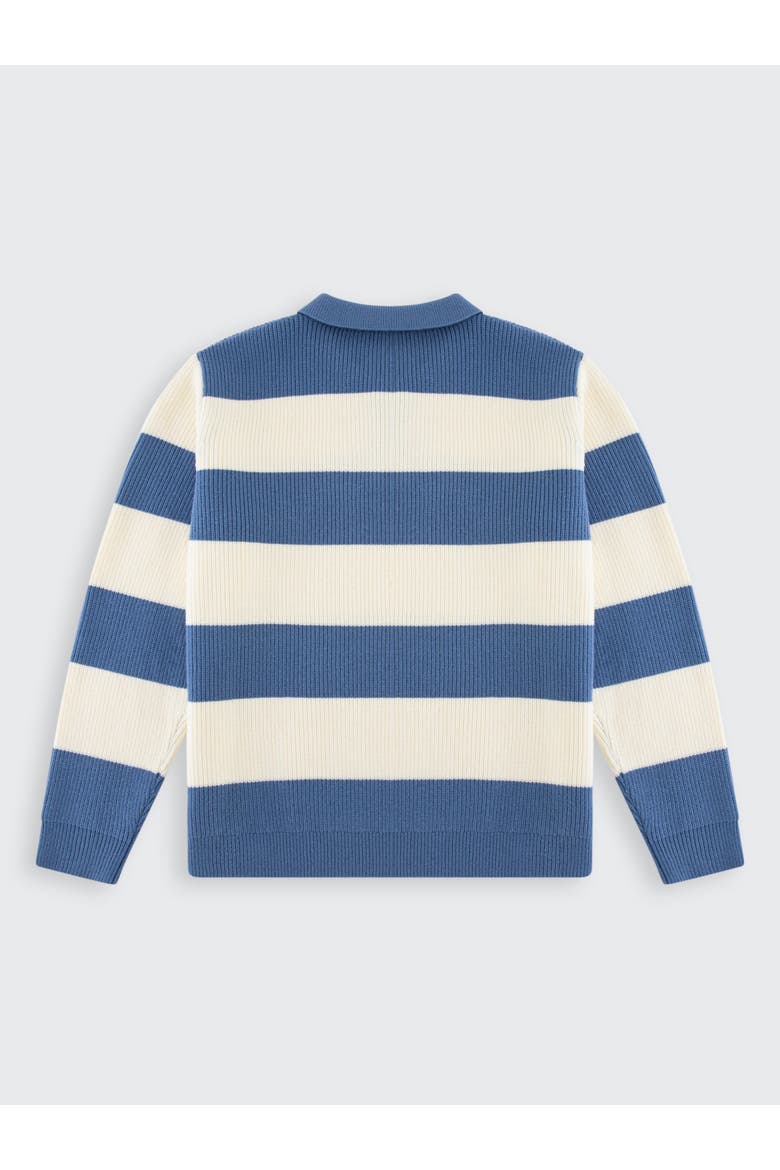 Lando Oversized Polo Collar Sweater, Alternate, color, Steel & Cream