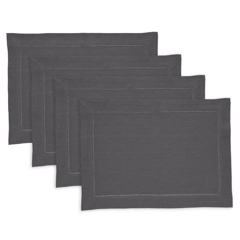 Linen Placemats - Medium Weight Hemstitch, 14" x 19" Inch