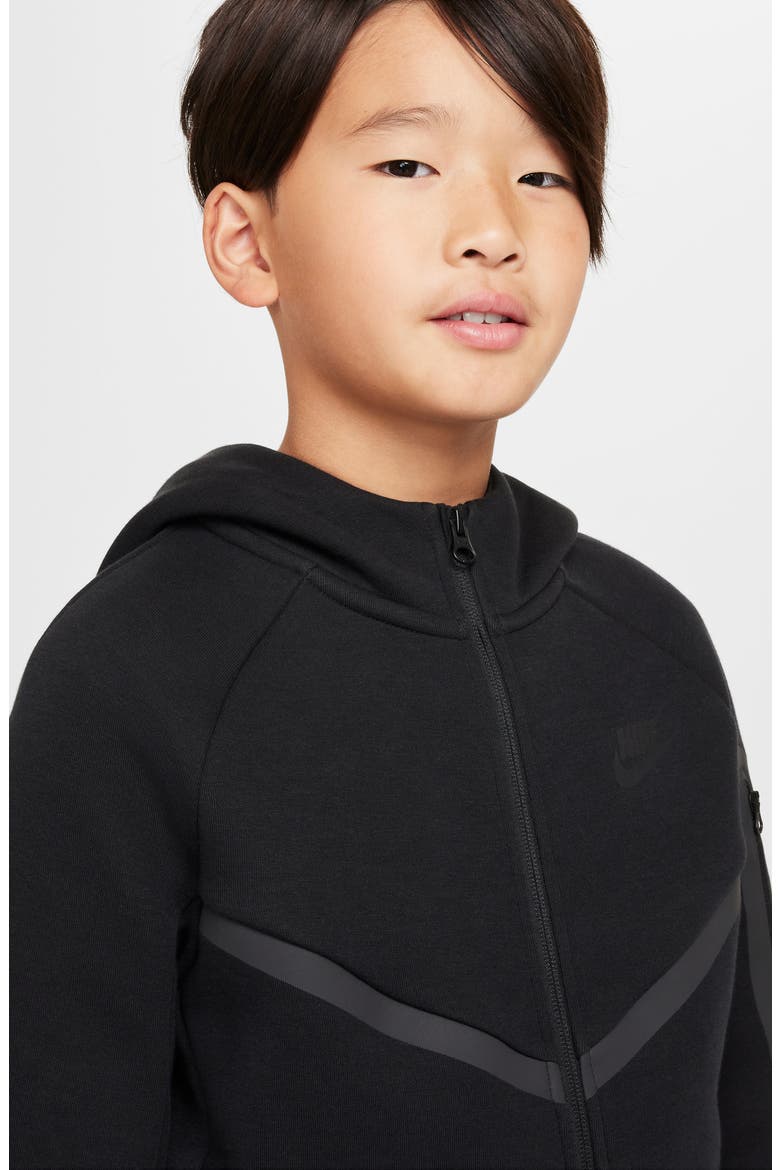 Kids' Sportswear Tech Fleece Full Zip Jacket, Alternate, color, 010 BLACK/BLACK/BLACK/BLACK
