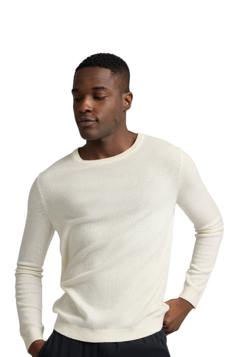 Crewneck Cashmere Sweater, Alternate, color, Egret