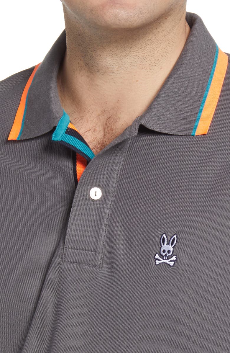 Psycho Bunny Orton Tipped Long Sleeve Piqué Polo, Alternate, color, 