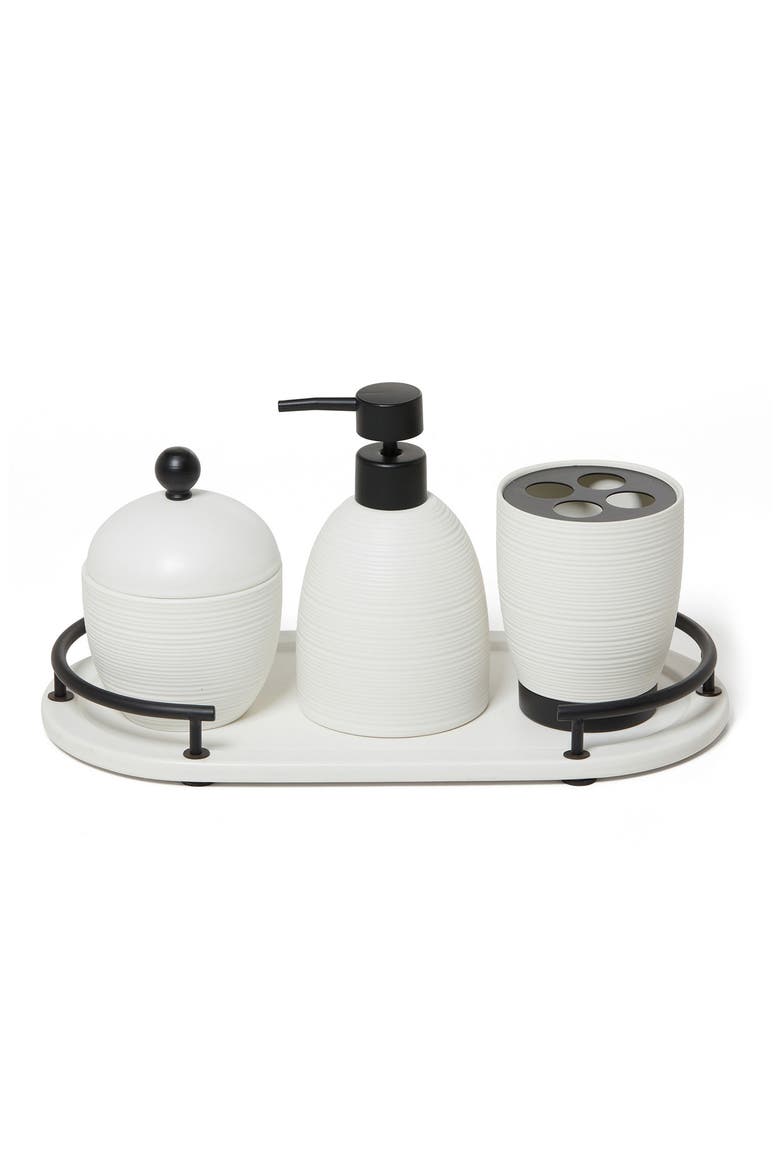 Dubai 4-Piece Bathroom Accessory Set, Main, color, WHITE