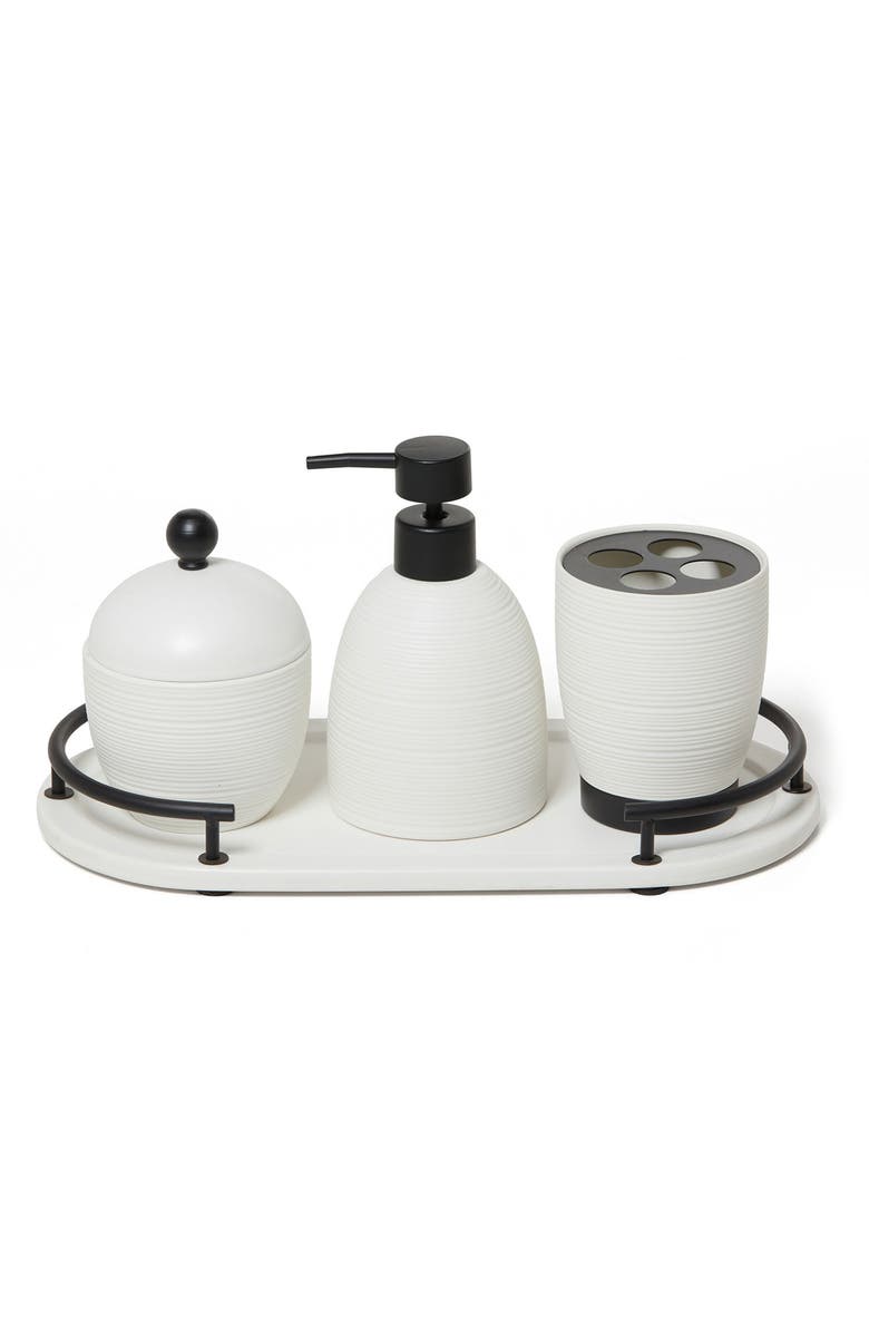 ROSELLI TRADING COMPANY Dubai 4-Piece Bathroom Accessory Set, Main, color, White