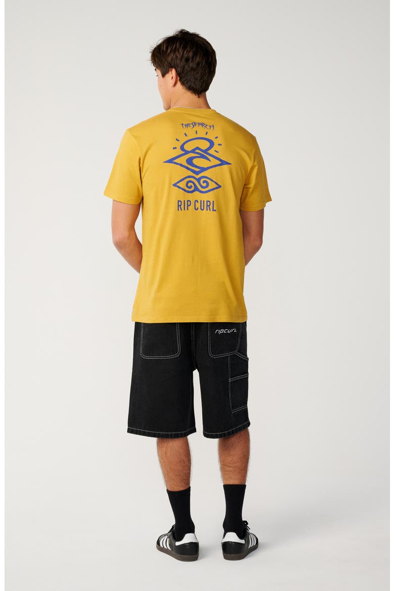 Search Icon Organic Cotton Graphic T-Shirt, Alternate, color, MUSTARD GOLD