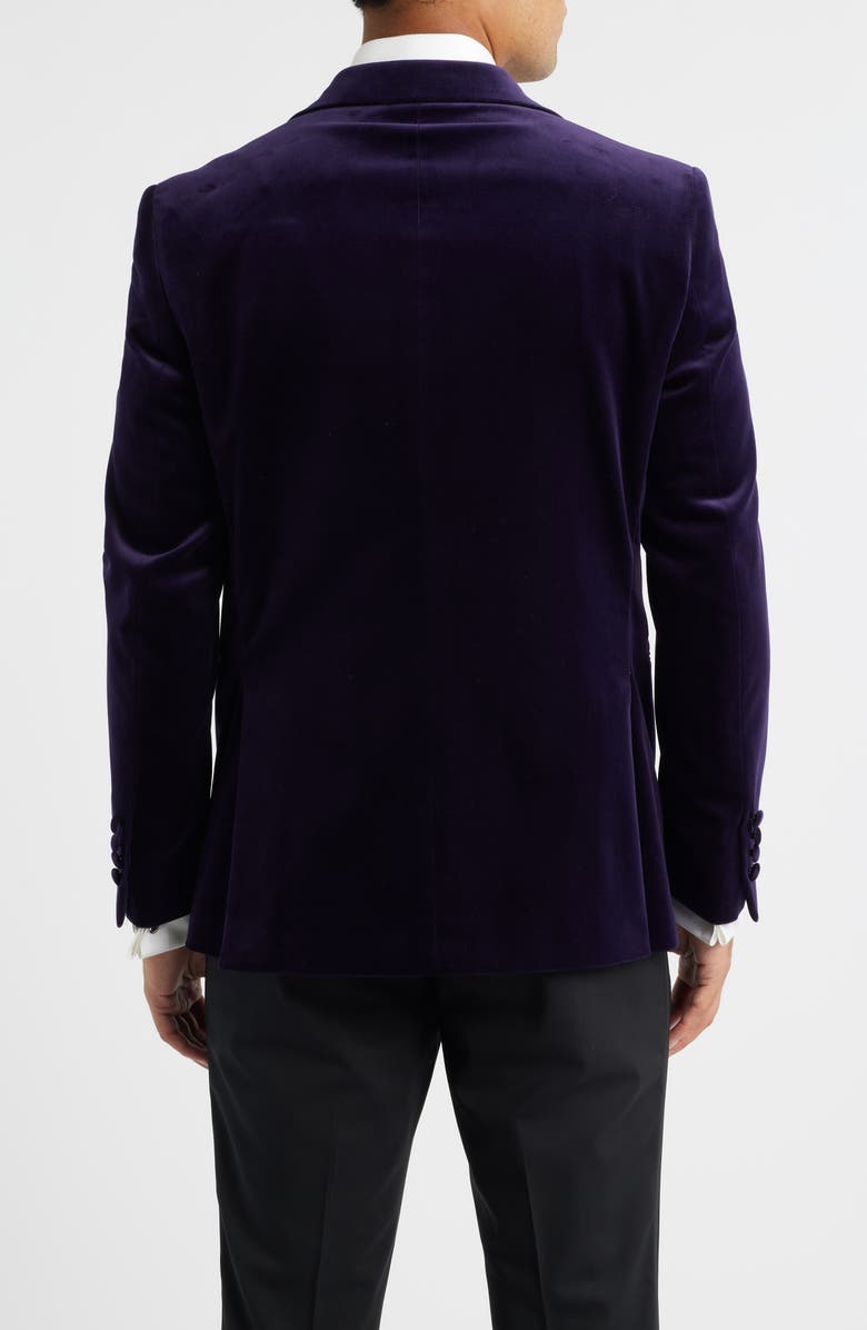 Jack Victor Erie Purple Stretch Velvet Dinner Jacket, Alternate, color, Plum