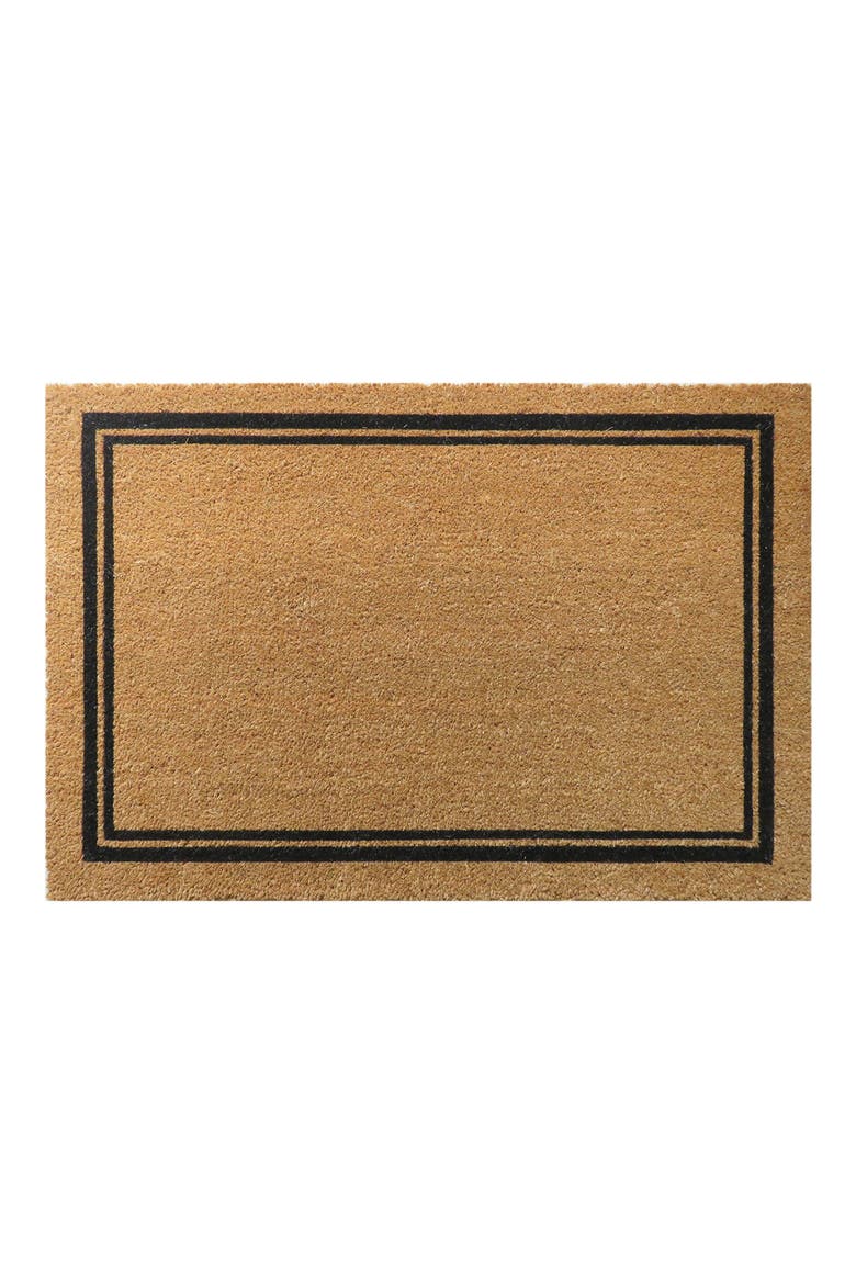 Border Stripe Coir Doormat, Main, color, NATURAL COIR / BLACK