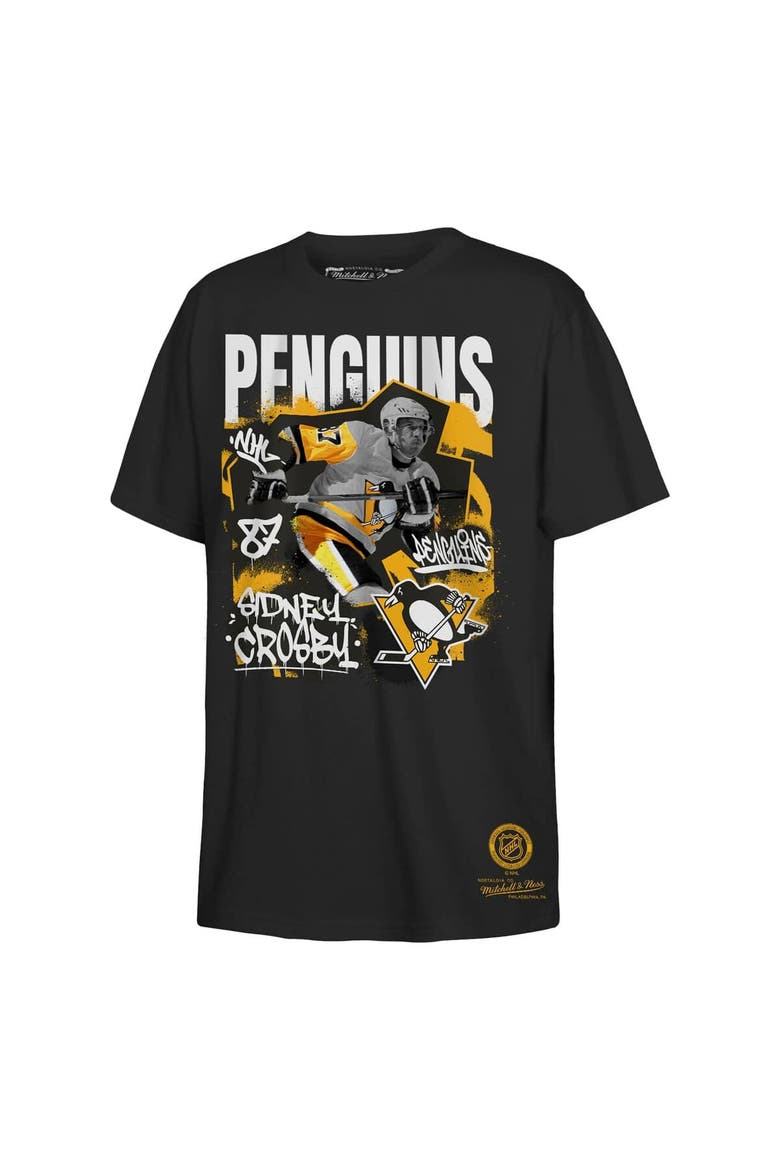 Youth Mitchell & Ness Sidney Crosby Black Pittsburgh Penguins Photo Reel Graphic T-Shirt, Alternate, color, Black