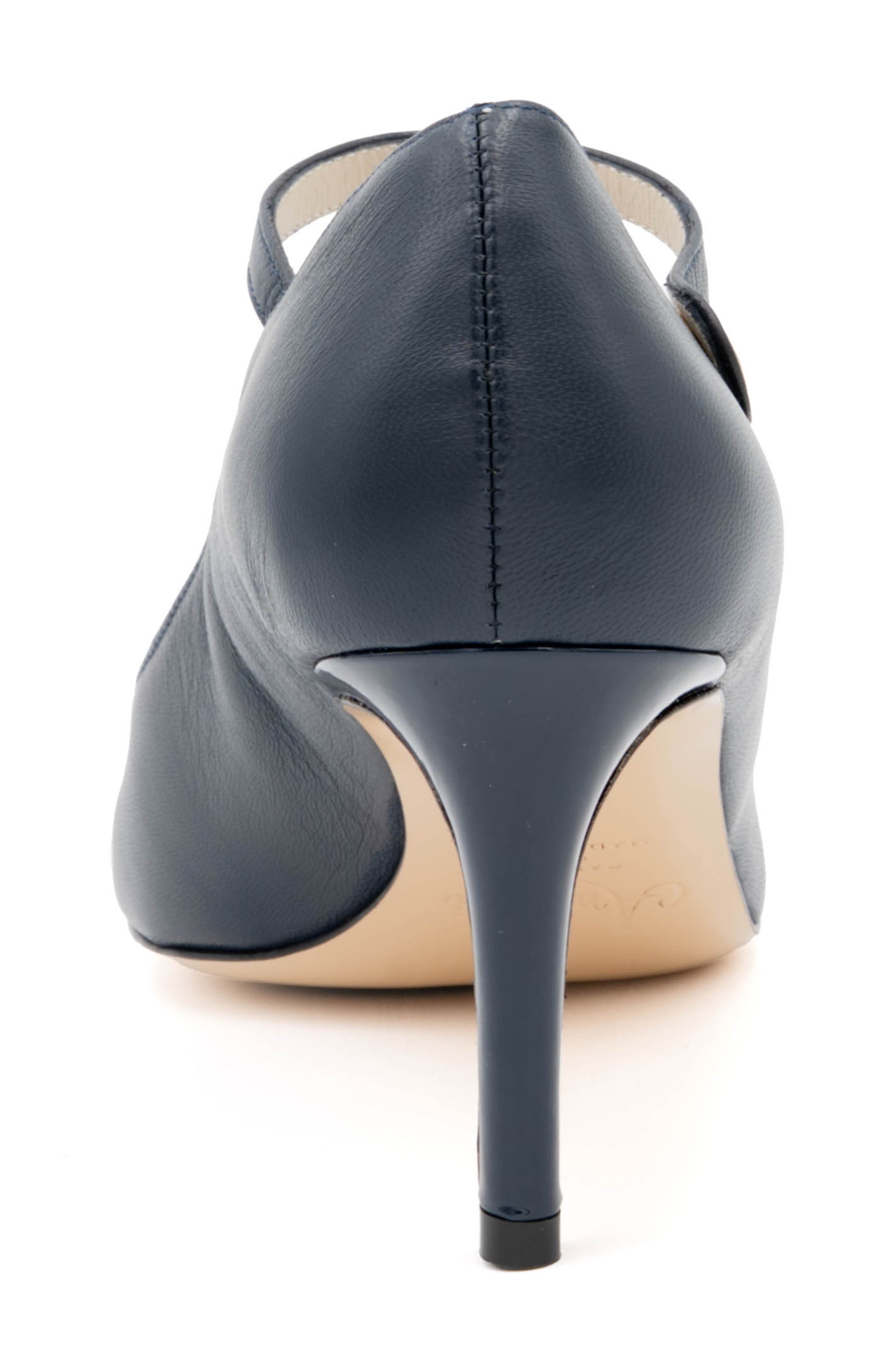 Lilli Ankle Strap Cap Toe Pump, Alternate, color, BLUE PAVONE PARM NIGHT VERNICE