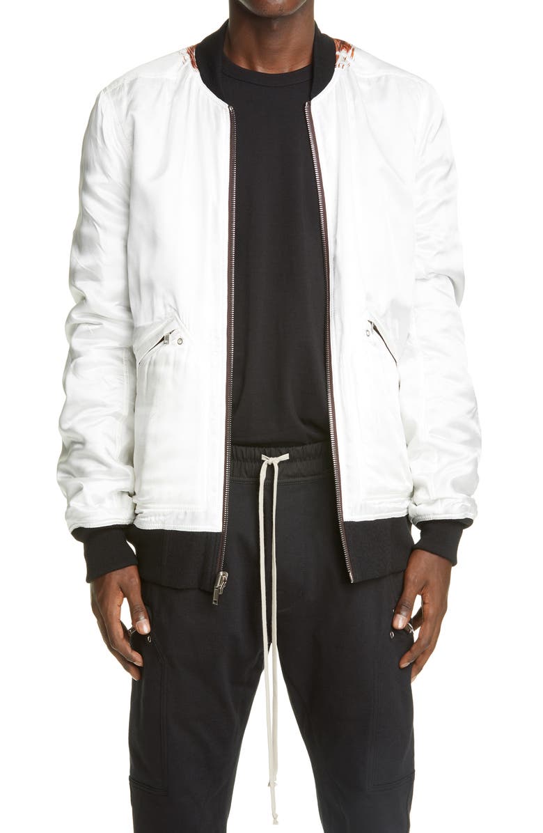Rick Owens Reversible Cotton & Wool Bomber Jacket, Main, color, 
