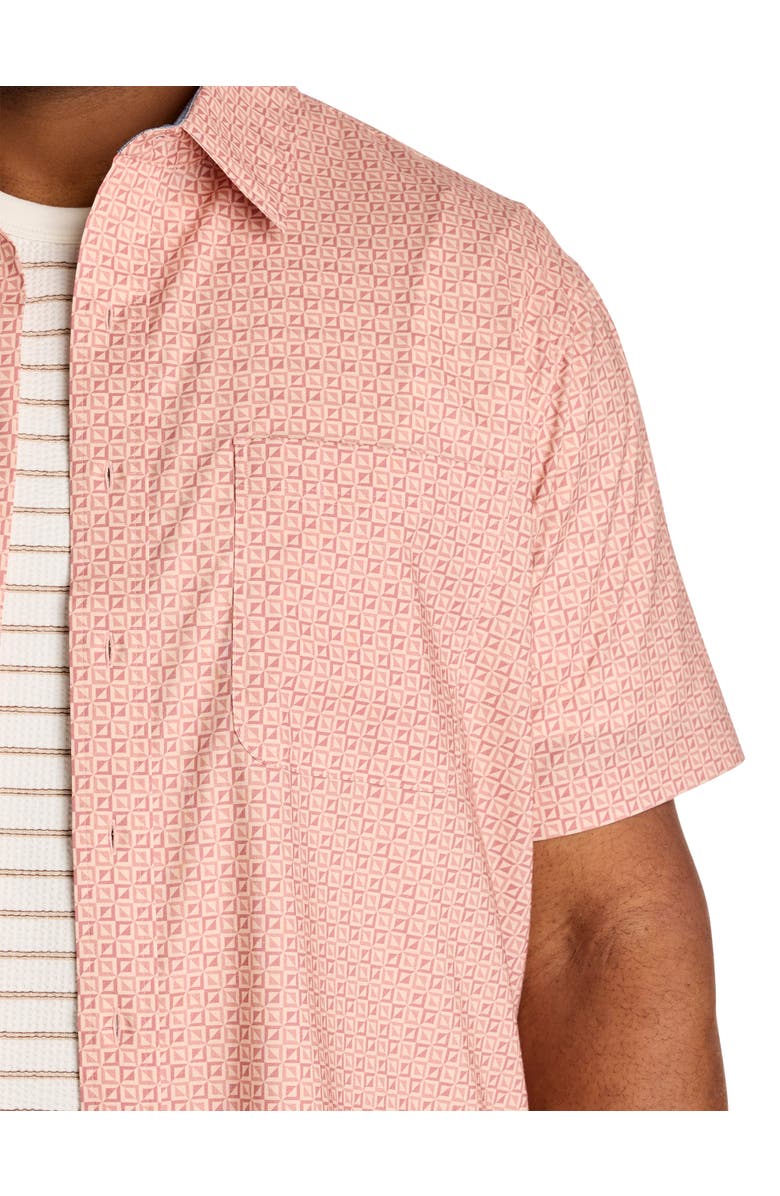 Nautica Big & Tall Geometric Print Sport Shirt V2, Alternate, color, Ashrose