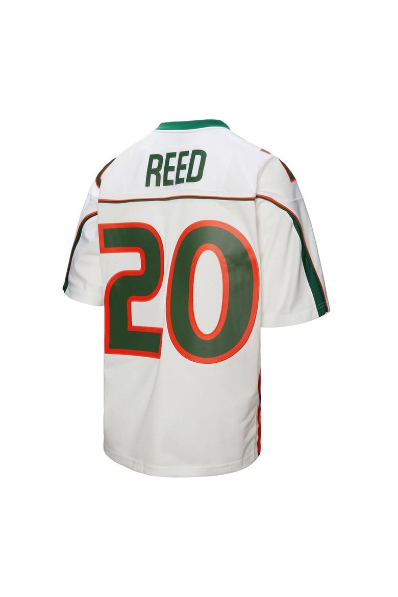 Men's Mitchell & Ness Ed Reed White Miami Hurricanes 2001 Legacy Jersey, Alternate, color, White