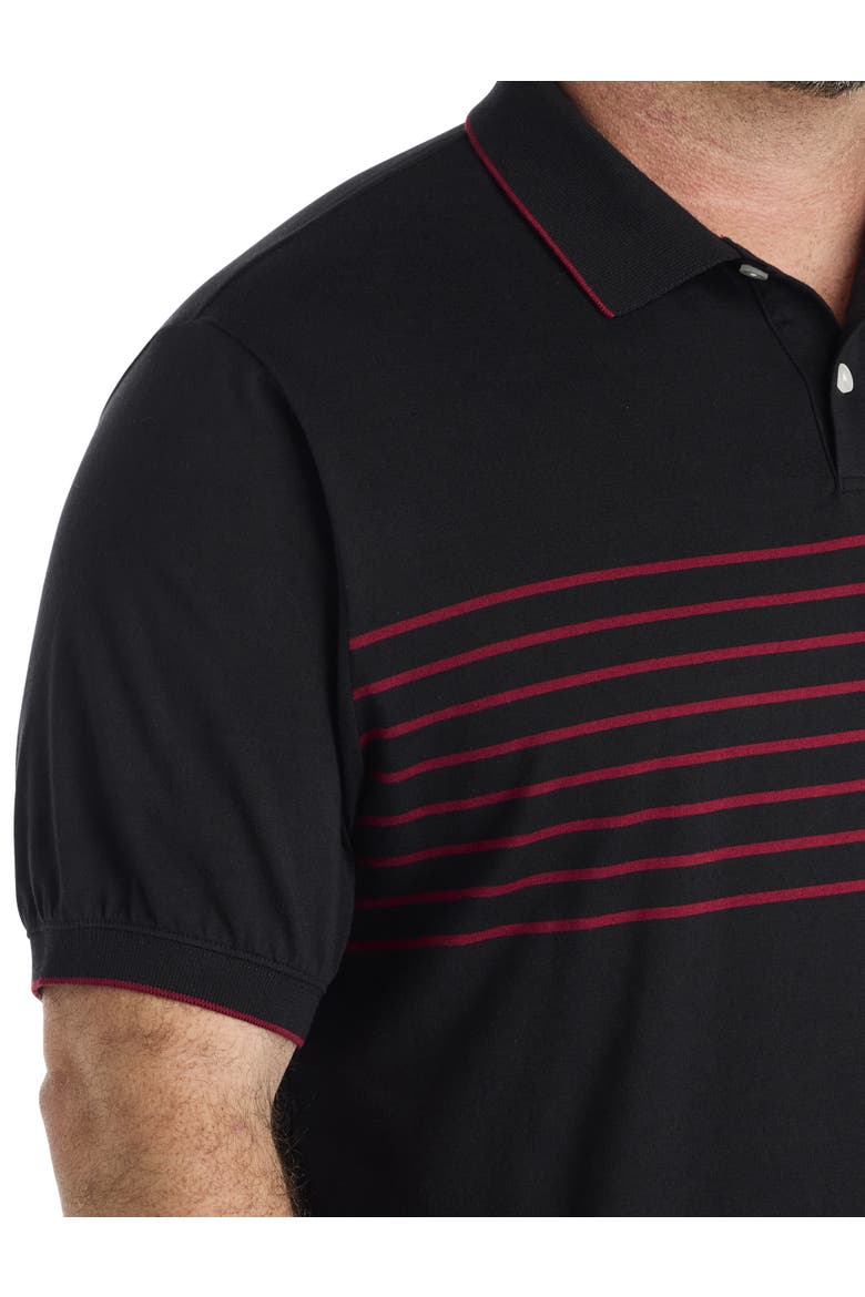 Big & Tall Chest-Striped Polo Shirt V2, Alternate, color, CAVIAR