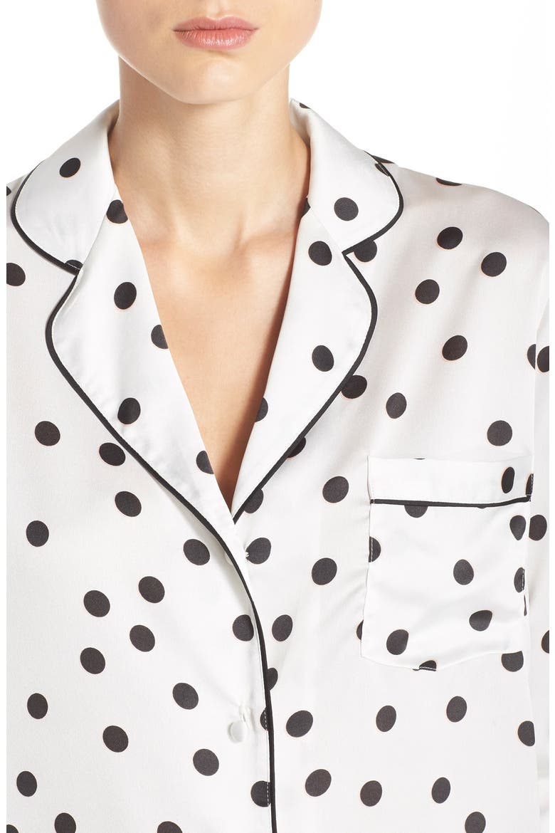 kate spade new york satin short pajamas, Alternate, color, SHADOW DOT