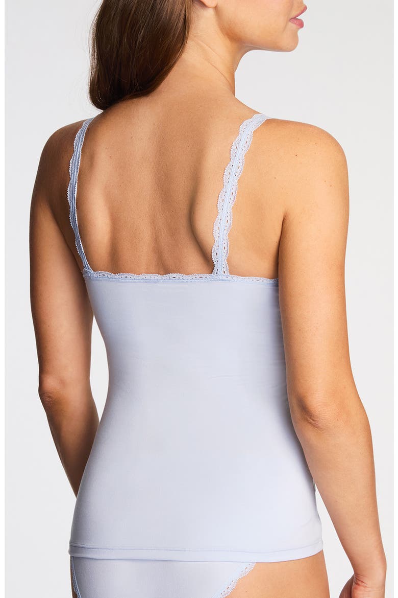 Inspired Eyelet Lace Trim Shelf Bra Cotton Blend Camisole, Alternate, color, HEATHER