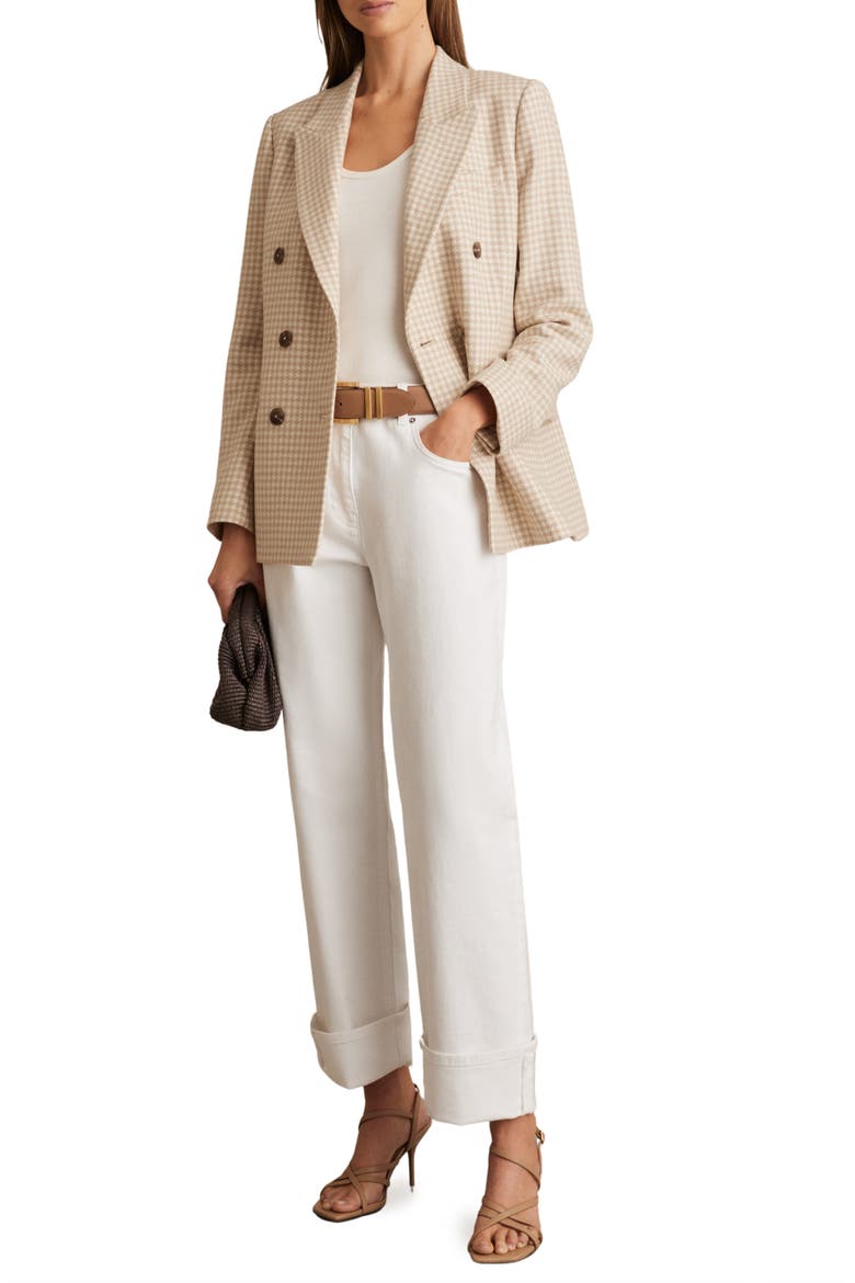 Bella Check Double Breasted Blazer, Alternate, color, NEUTRAL CHECK