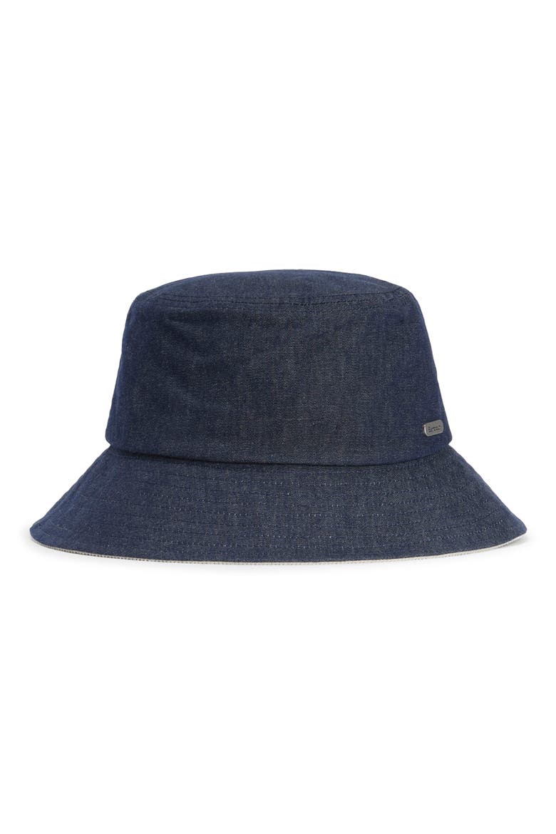Asker Water Resistant Waxed Denim Bucket Hat, Main, color, INDIGO