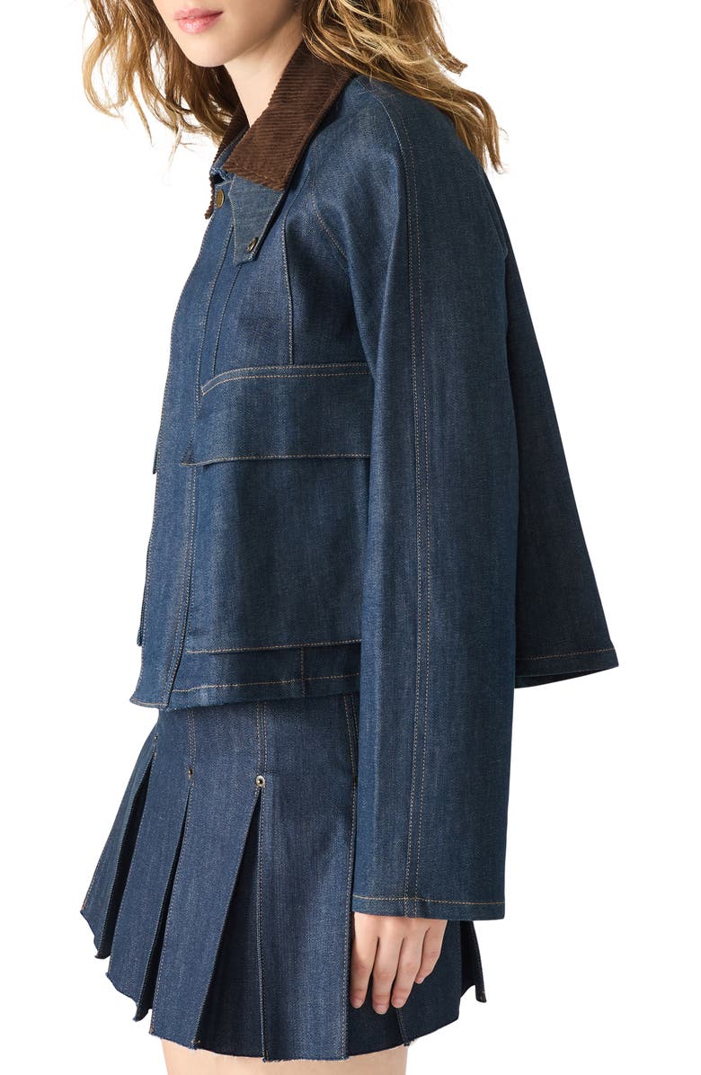 Steve Madden Justina Denim Jacket, Alternate, color, Deep Indigo