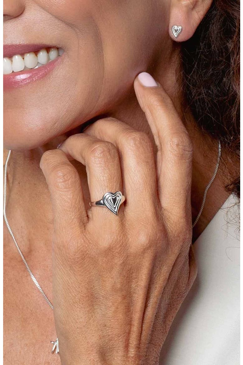 Emanate Love Signet Heart  Ring, Alternate, color, sterling Silver