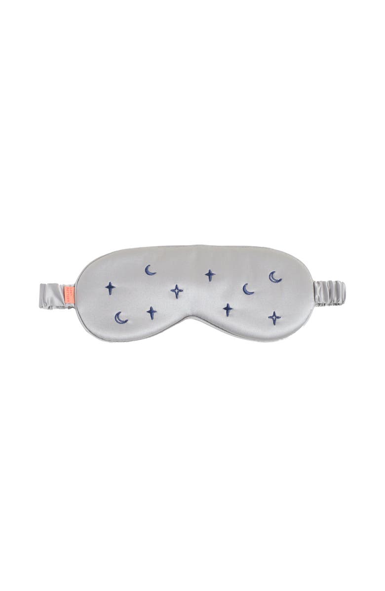 Lost Pattern Silk Sleep Eye Mask, Main, color, Silver