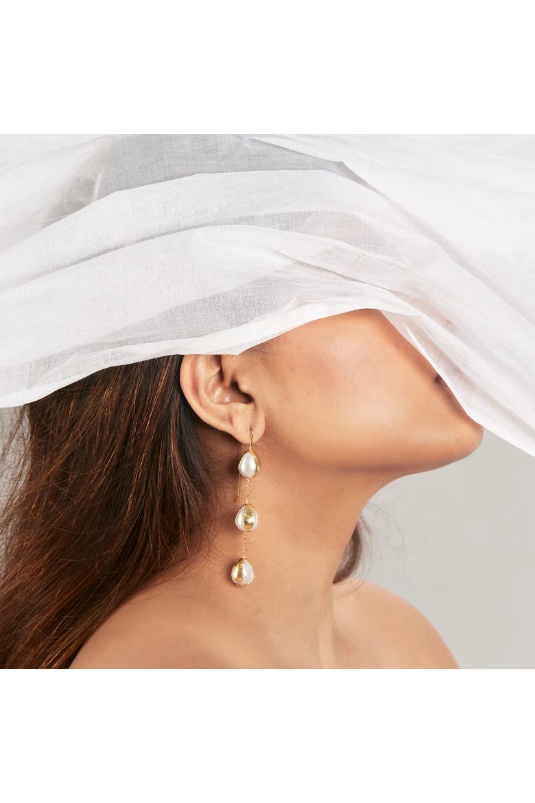 Selene Earrings, Alternate, color, Gold Plated