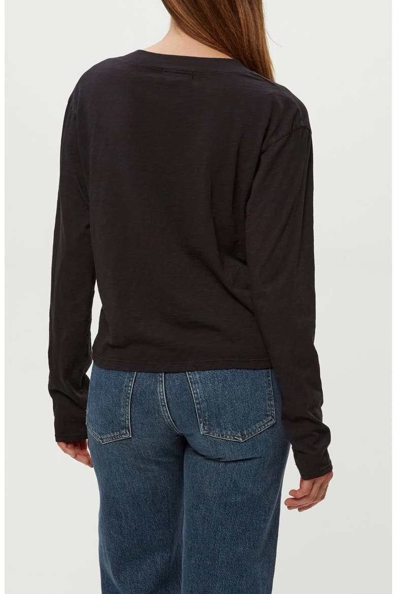 Brea V-Neck Supima Cotton Top, Alternate, color, BLACK
