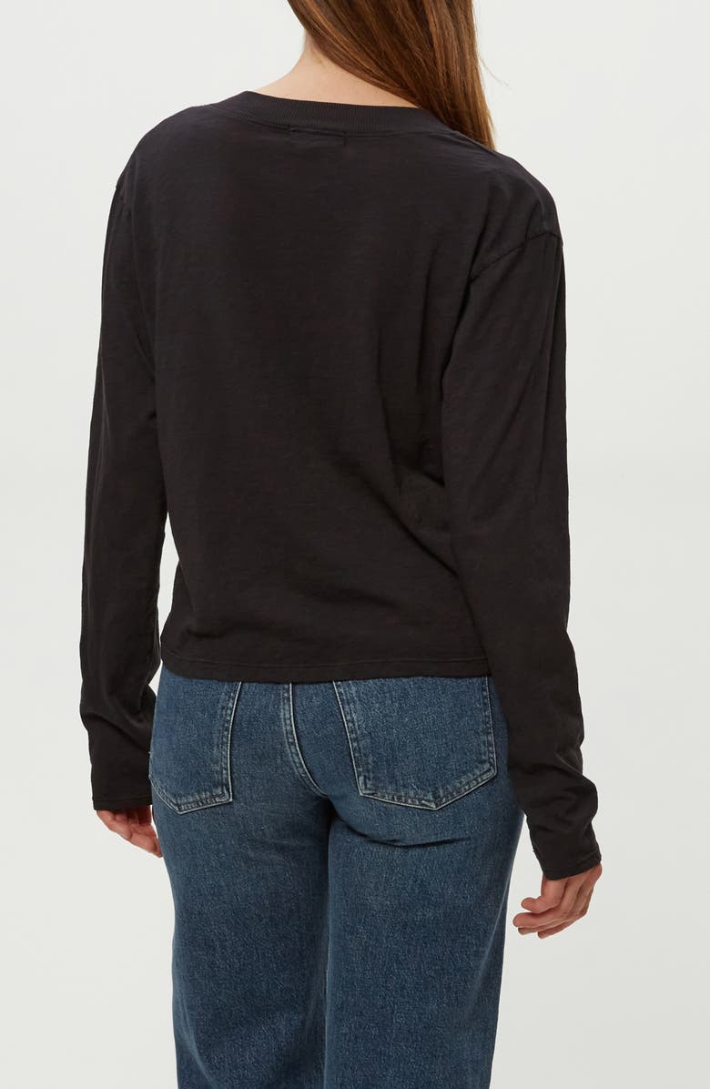 Michael Stars Brea V-Neck Supima Cotton Top, Alternate, color, Black