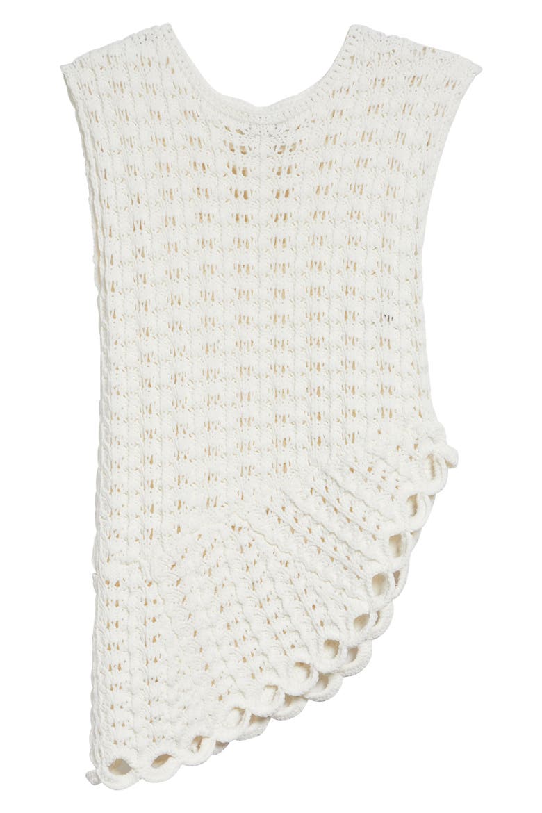 Saez Asymmetric Open Knit Sweater, Main, color, IVORY