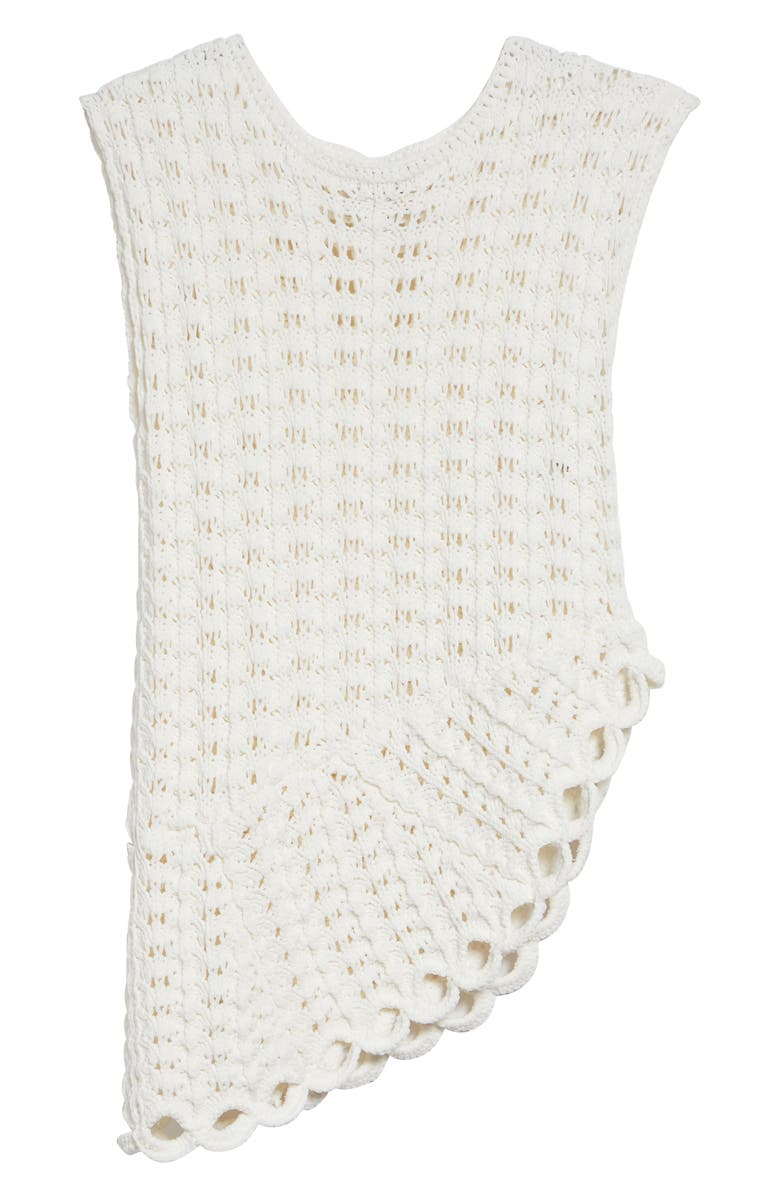 LOULOU DE SAISON Saez Asymmetric Open Knit Sweater, Main, color, Ivory