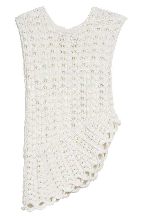 Saez Asymmetric Open Knit Sweater