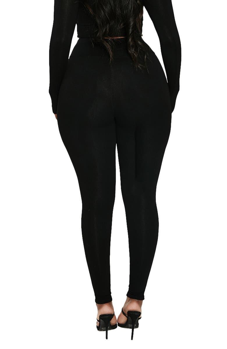 Naked Wardrobe Get Waisted Leggings, Alternate, color, Black