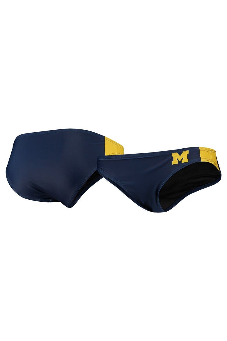 Women's FOCO Navy Michigan Wolverines Wordmark Bikini Bottom, Main, color, Navy