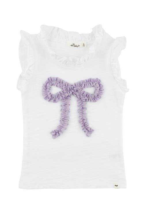 OH BABY OH BABY! RUFFLE BOW LAVENDER SPARKLE REBEKAH RUFFLE TANK 
