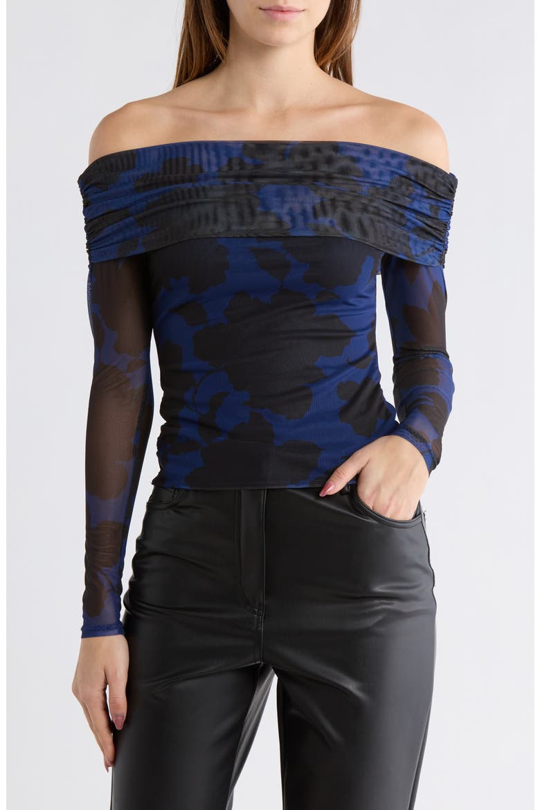Candace Off the Shoulder Top, Main, color, EVENING SHADOW FLORALS