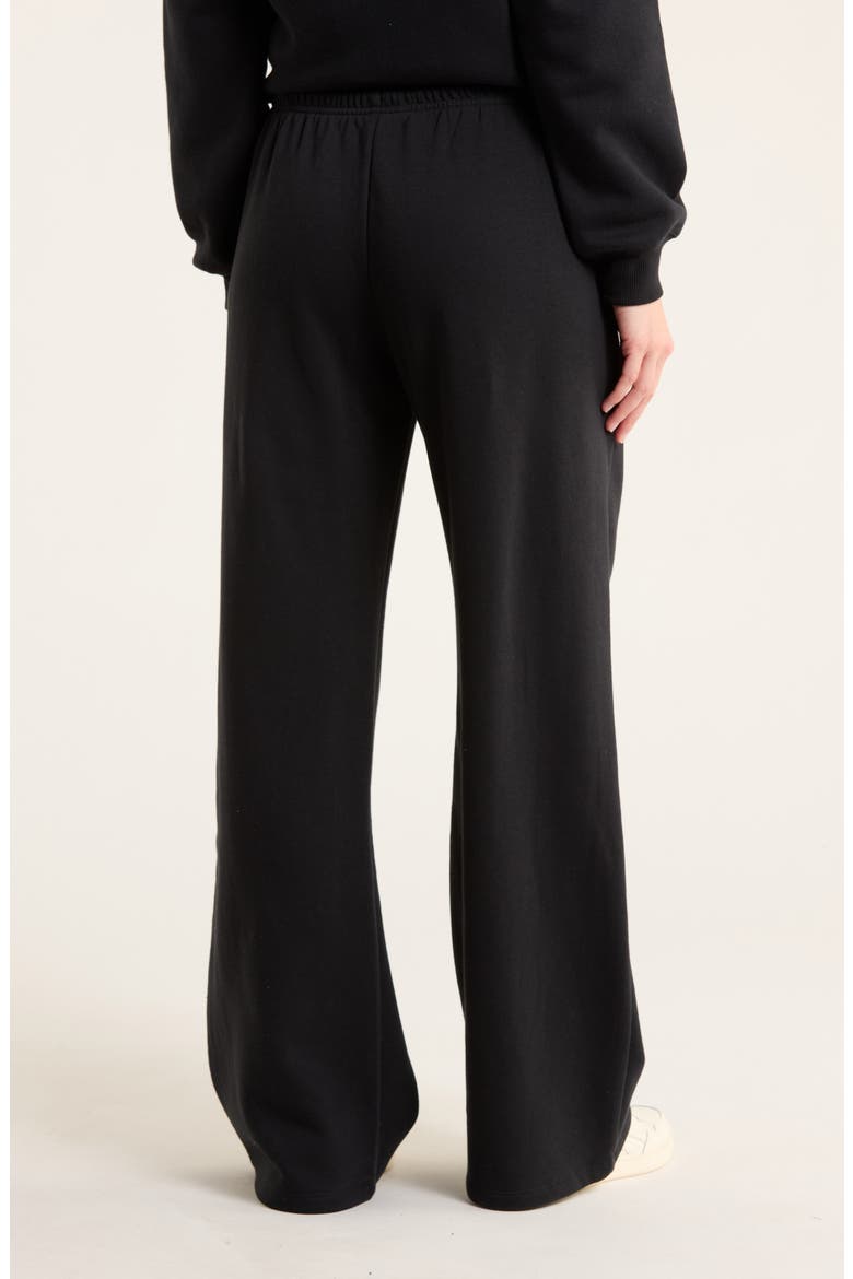 Fleece Wide Leg Pants, Alternate, color, BLACK