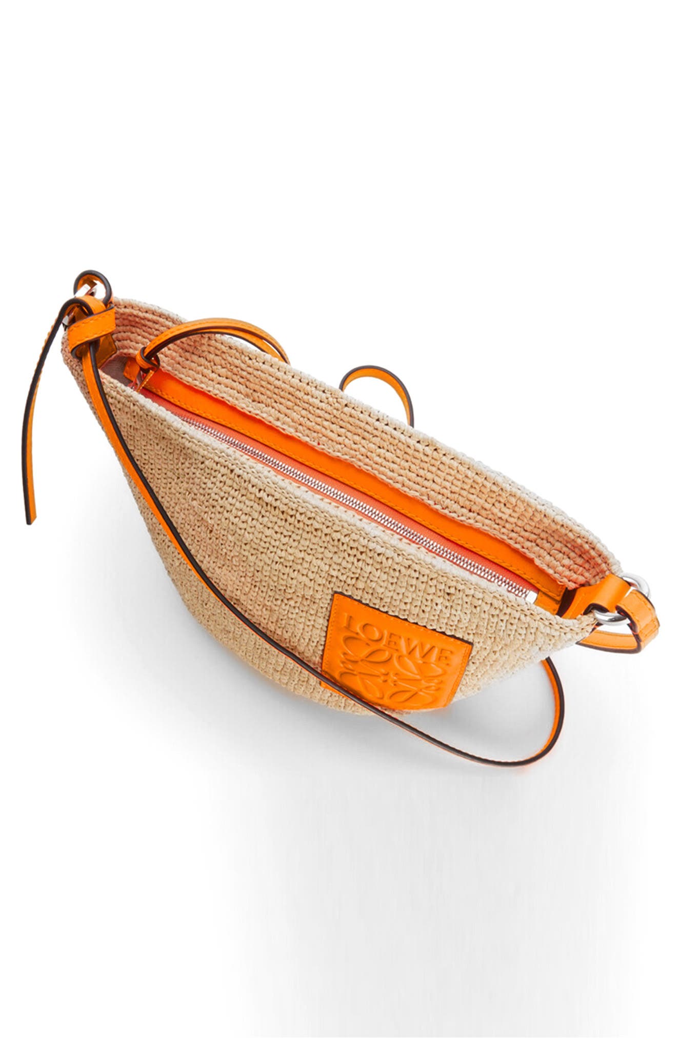 Loewe Paula's Ibiza Pochette Raffia & Leather Shoulder Bag, Alternate, color, 