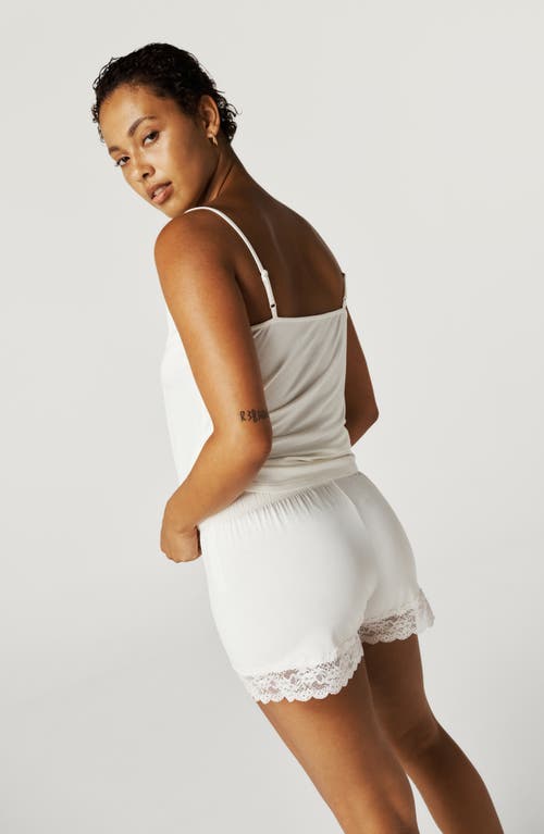 Posh Peanut Lace Pajama Shorts In White