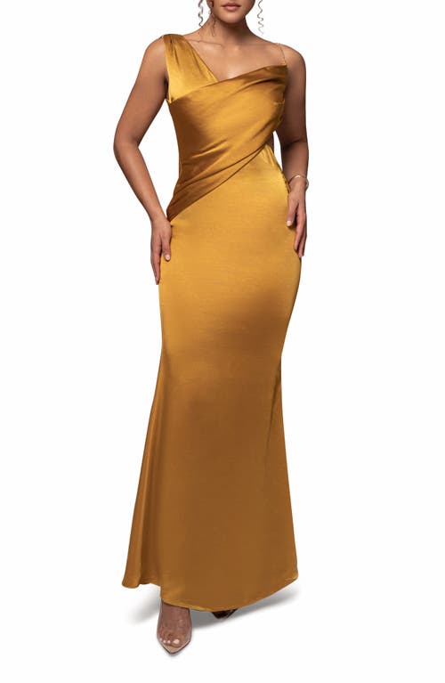 Jluxlabel Belle Drapey Satin Column Gown