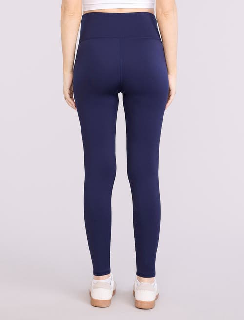 Motherhood Maternity Over The Belly Side Pocket Active Maternity Leggings In Blue