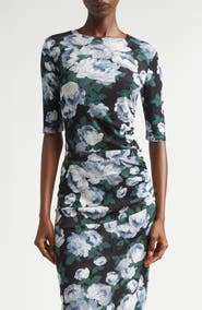 Stella McCartney Bunch of Roses Gathered Mesh Top