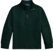 Polo Ralph Lauren Kids' Check Estate Rib Quarter Zip Pullover