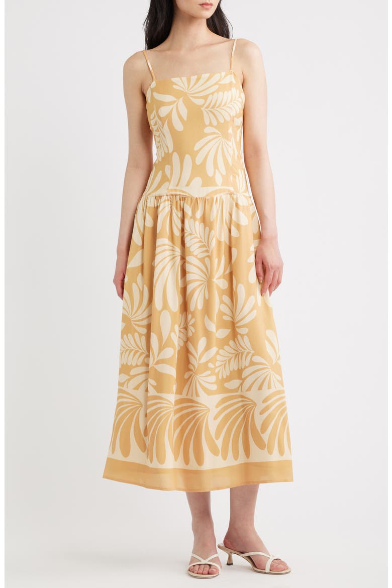 Acacia Sleeveless A-Line Dress, Main, color, CAMEL