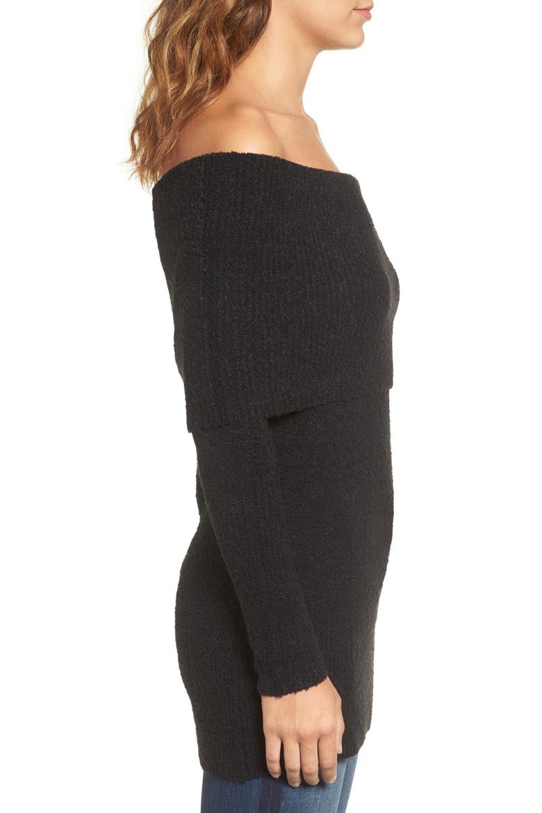 Off the Shoulder Tunic, Alternate, color, BLACK