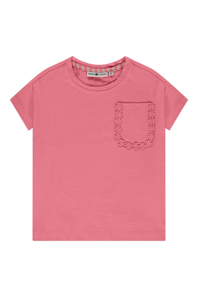 Flower Pocket T-Shirt, Main, color, Pink