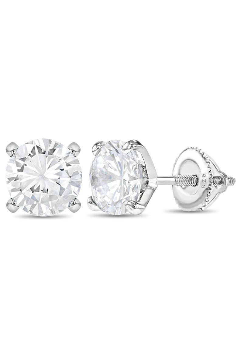 In Season Jewelry Prong Set Stone Earrings, Alternate, color, Silver